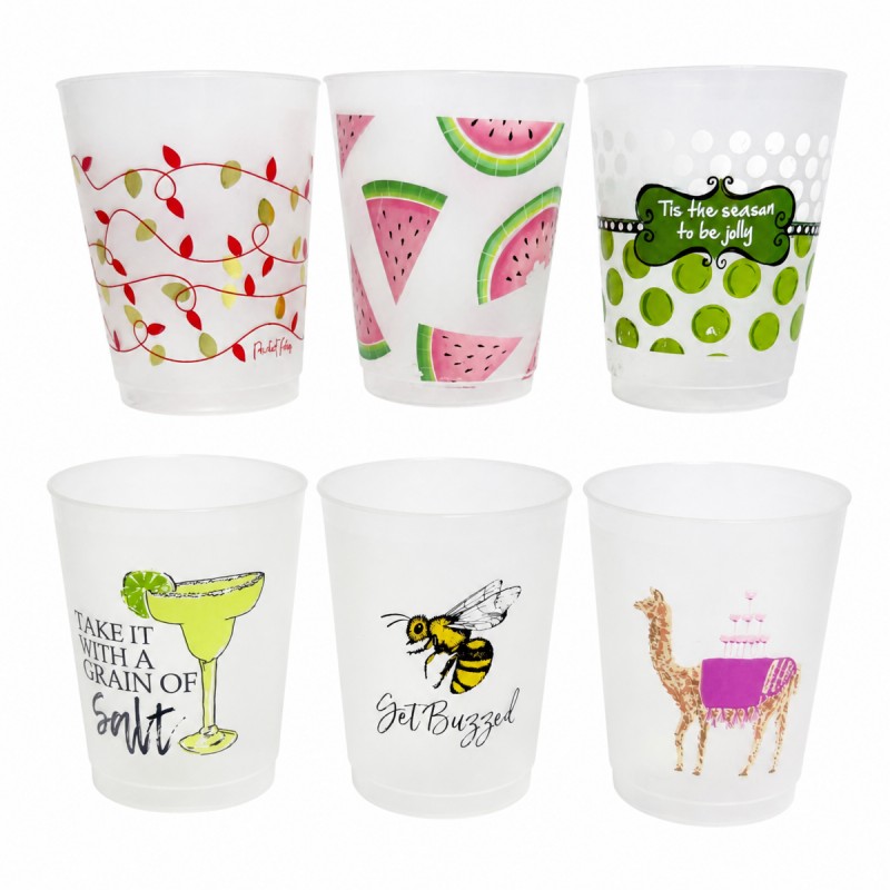 Custom Logo 16oz Frosted Plastic Stadium Cup