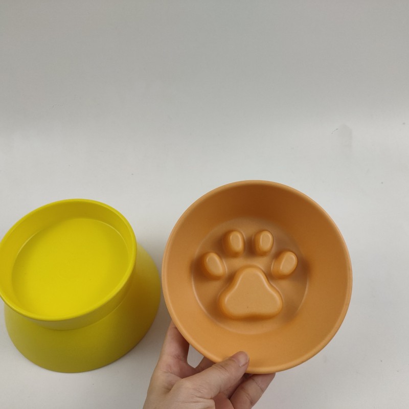 Bamboo Fiber Melamine Elevated Pet Bowl For Cat Dog Feeding