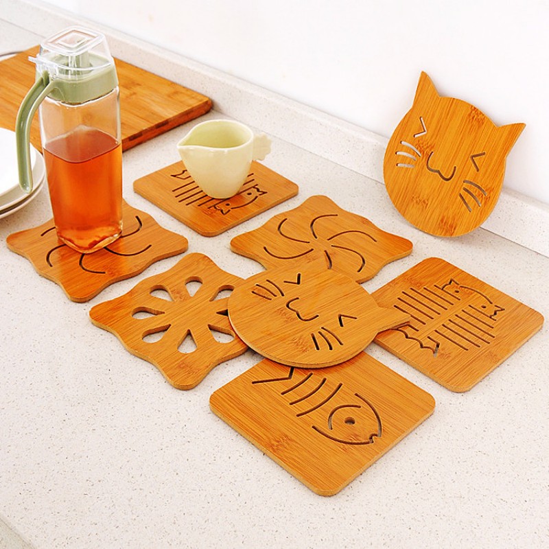 Bamboo Hollow Heat Resistant Trivet Coaster