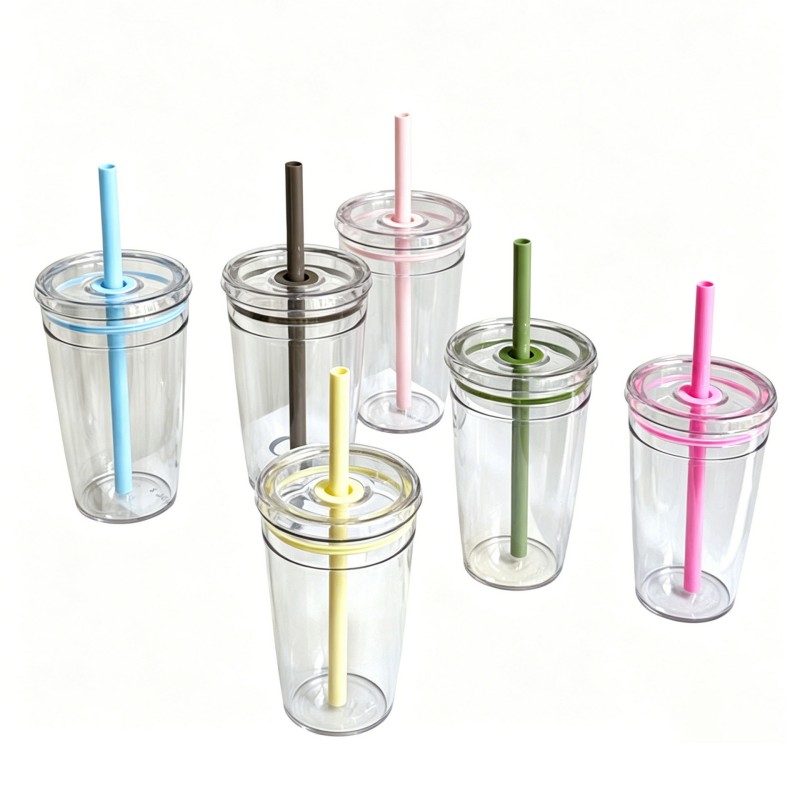 Clear PC Straw Tumbler