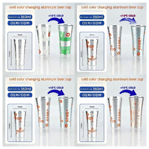 Cold Color Changing Aluminum Beer Cup