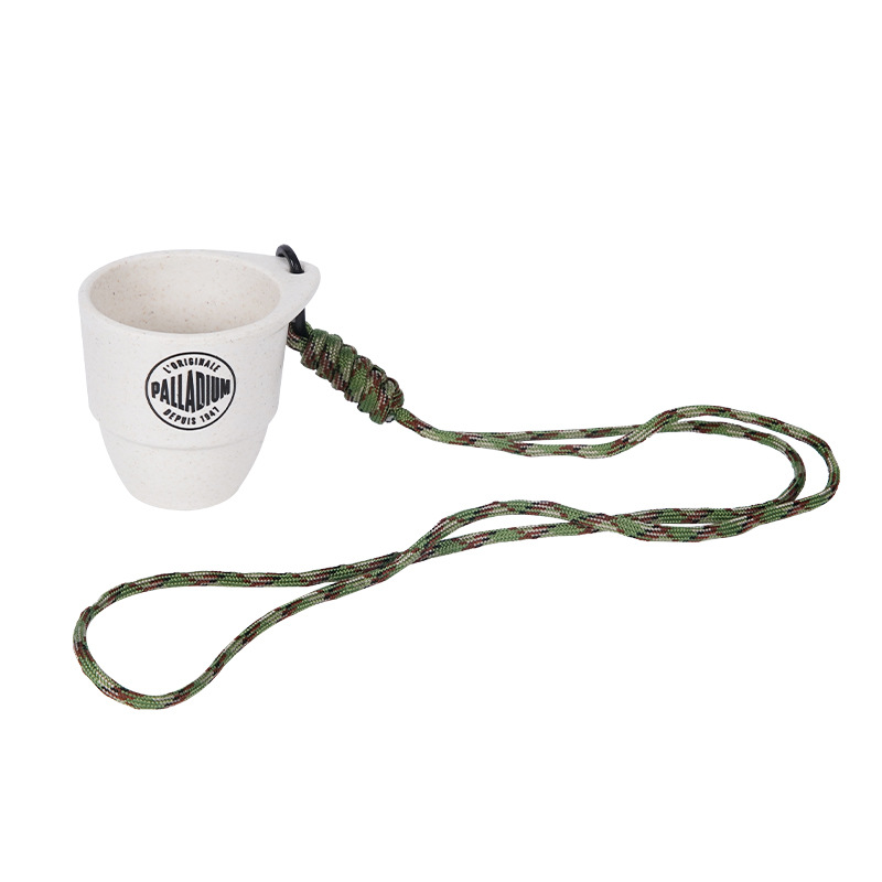 Custom Bamboo Fiber Hanging Neck Outdoor Mini Travel Cup