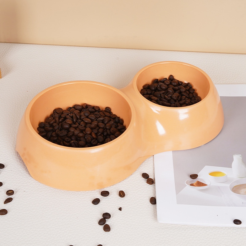 Custom Bamboo Fiber Melamine Pet Double Bowl