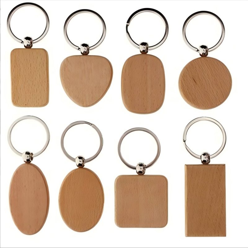 Custom Beech Wood Keychain