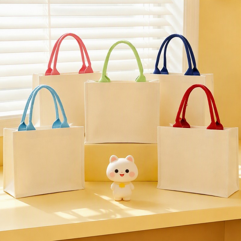 Custom Contrast‑Handle Canvas Gift Tote Bag
