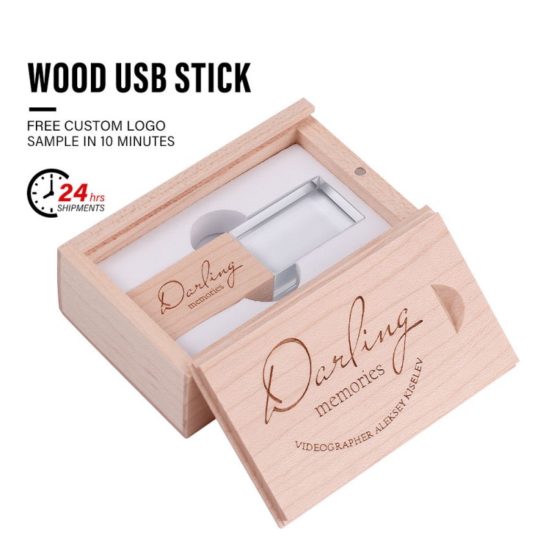 Custom Crystal Wood USB Flash Drive