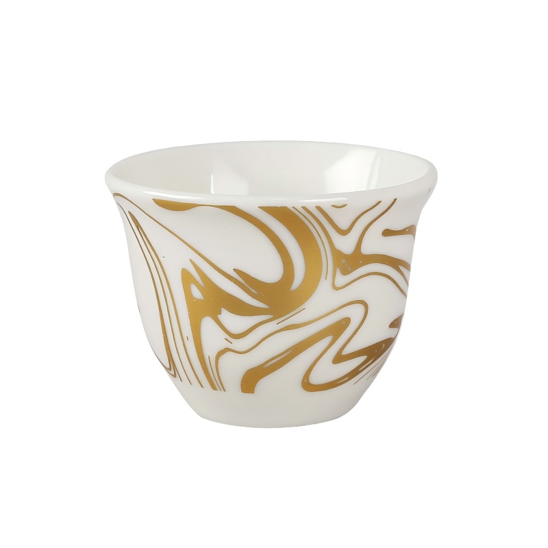 Custom Embossed Gold Bone China Arabic Coffee Cawa Cup