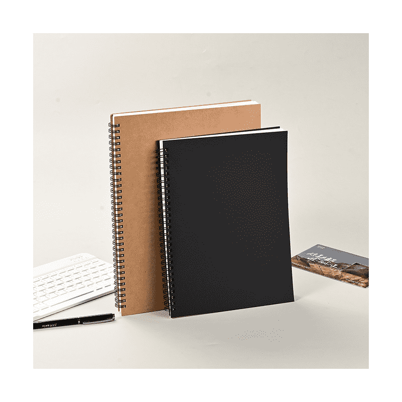 Custom Kraft Black Cover Spiral Coil Notebook