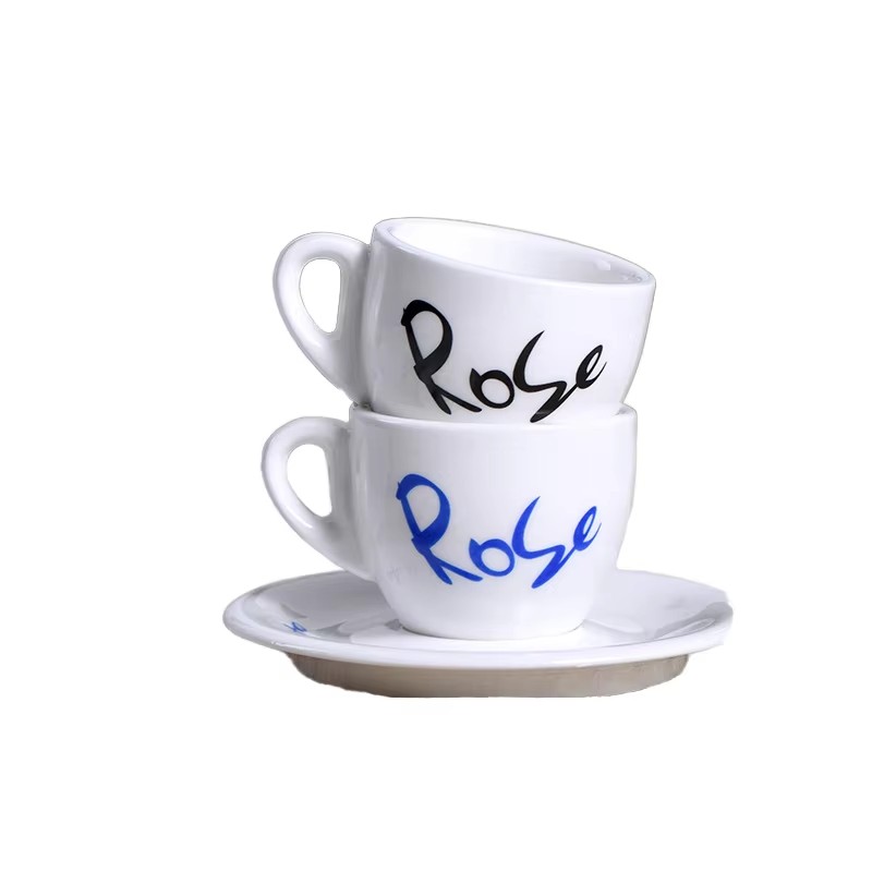 Printed Porcelain Espresso Cup Saucer For Cafe Gift