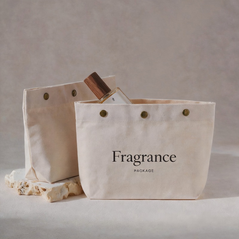 Custom Snap Button Canvas Pouch