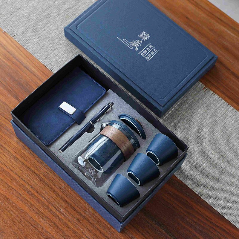Custom Corporate Tea Set Gift Box With Notebook & Pen
