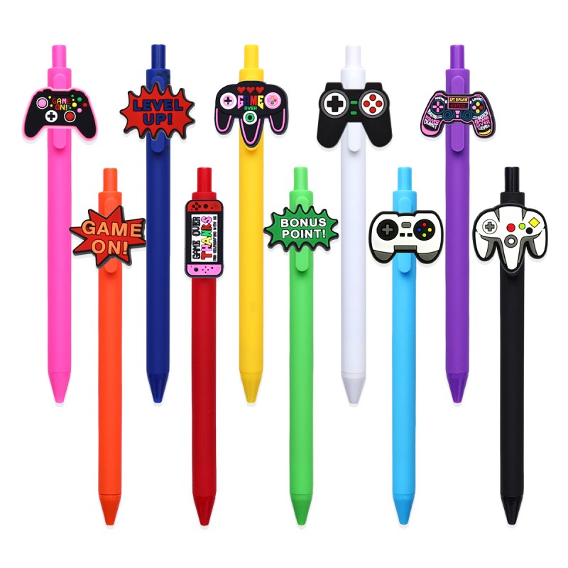 Game Controller Silicone Charm Retractable Black Ink Gel Pen