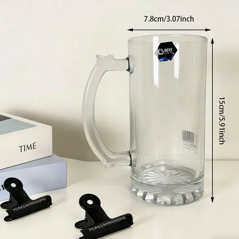 Large-Capacity Reinforced Glass Beer Mug