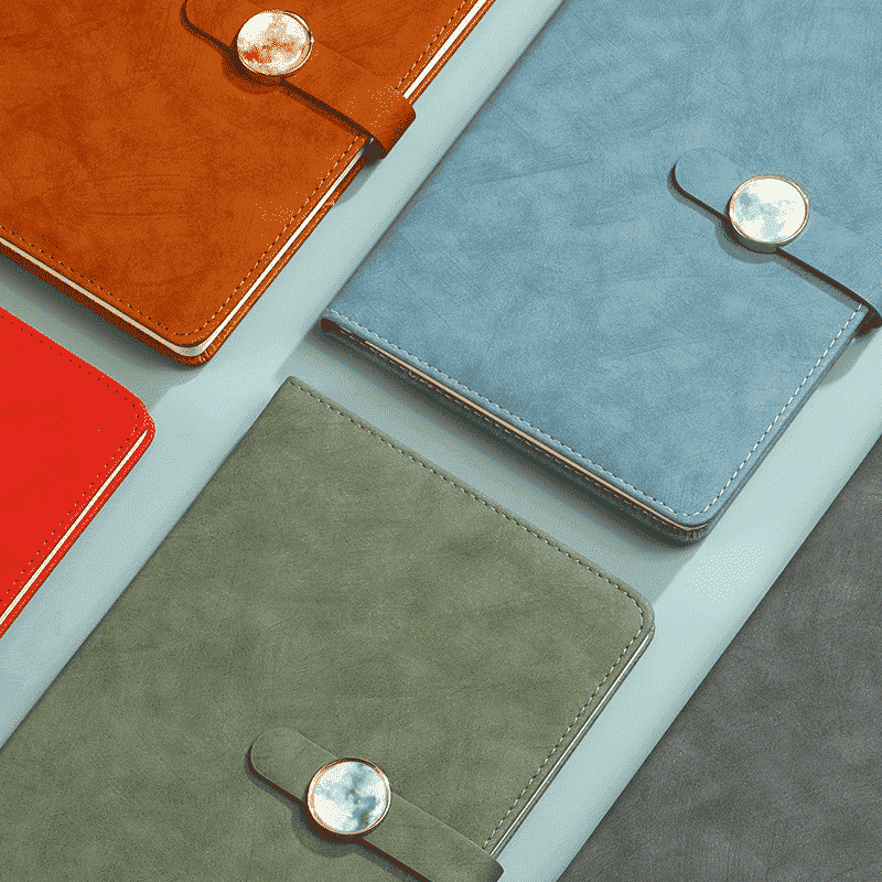 Marble Button PU Leather Hardcover Journal Notebook
