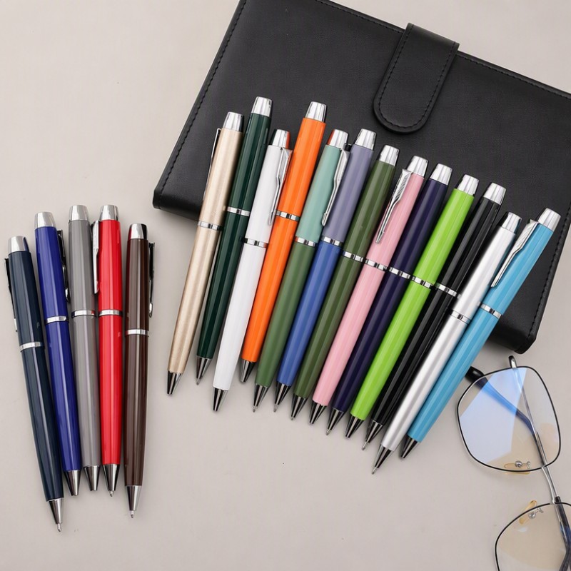 Metal Click Ballpoint Pen Custom Logo Business Office Gift Pen