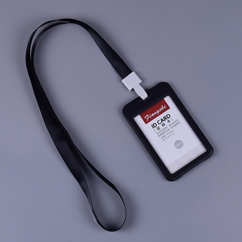 Plastic ID Badge Card Holder with Lanyard