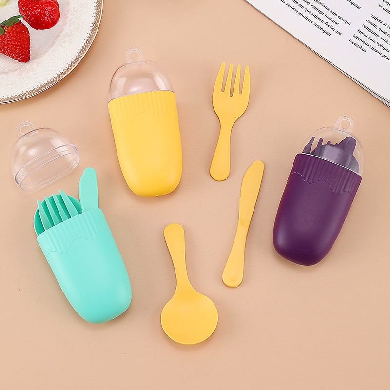 PP Portable Kids Cutlery Set With Storage Case