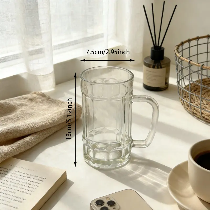 Traditional German-Style Dimpled Glass Beer Mugs