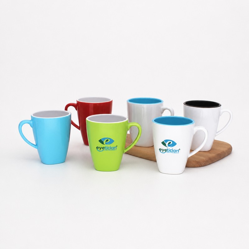 Two‑Tone Custom Logo Ceramic Coffee Mug