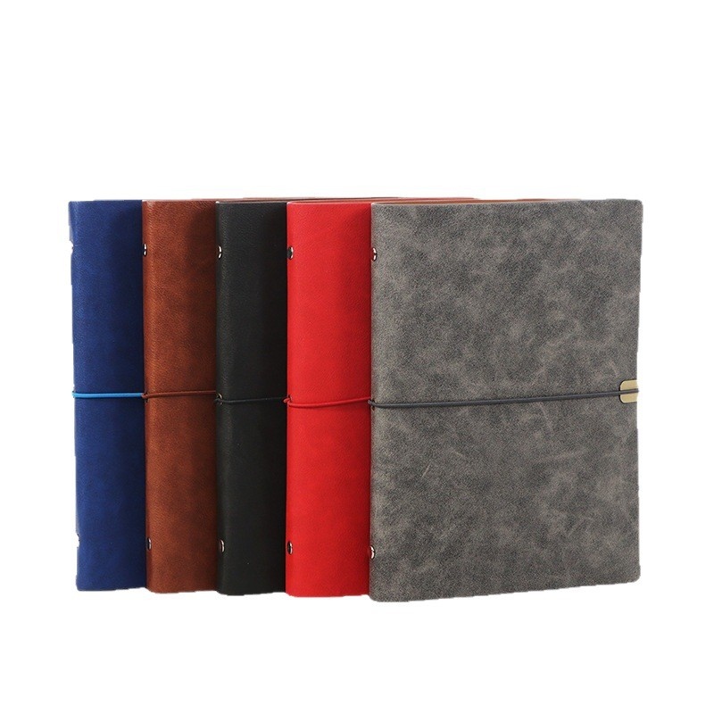 Vintage PU Leather 6‑Ring Binder Notebook