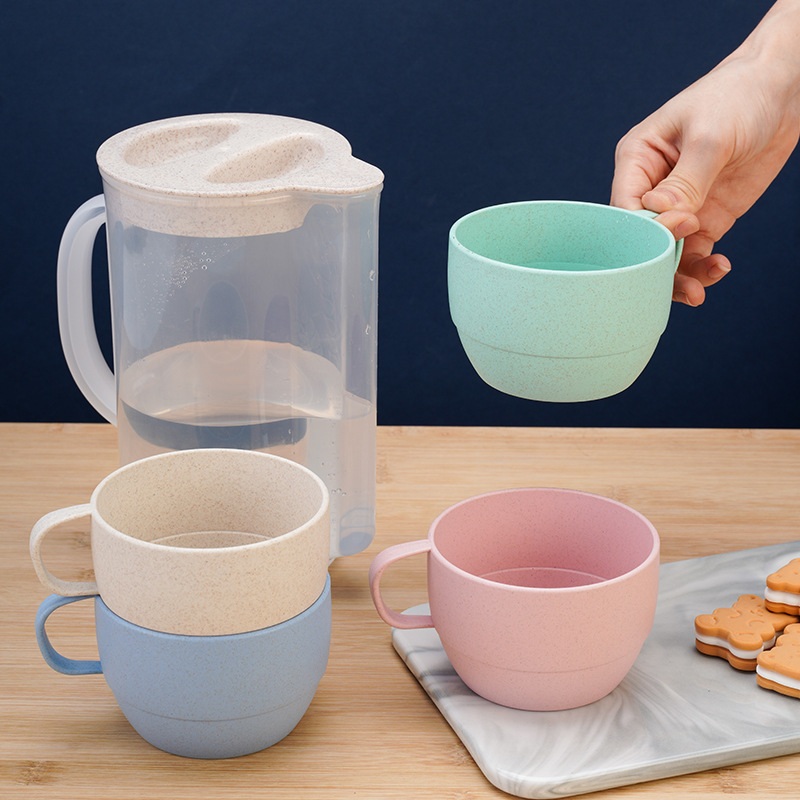 Wheat Straw Water Pitcher Set with 4 Cups